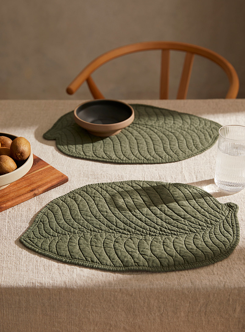 Simons Maison Mossy Green Green leaf placemat