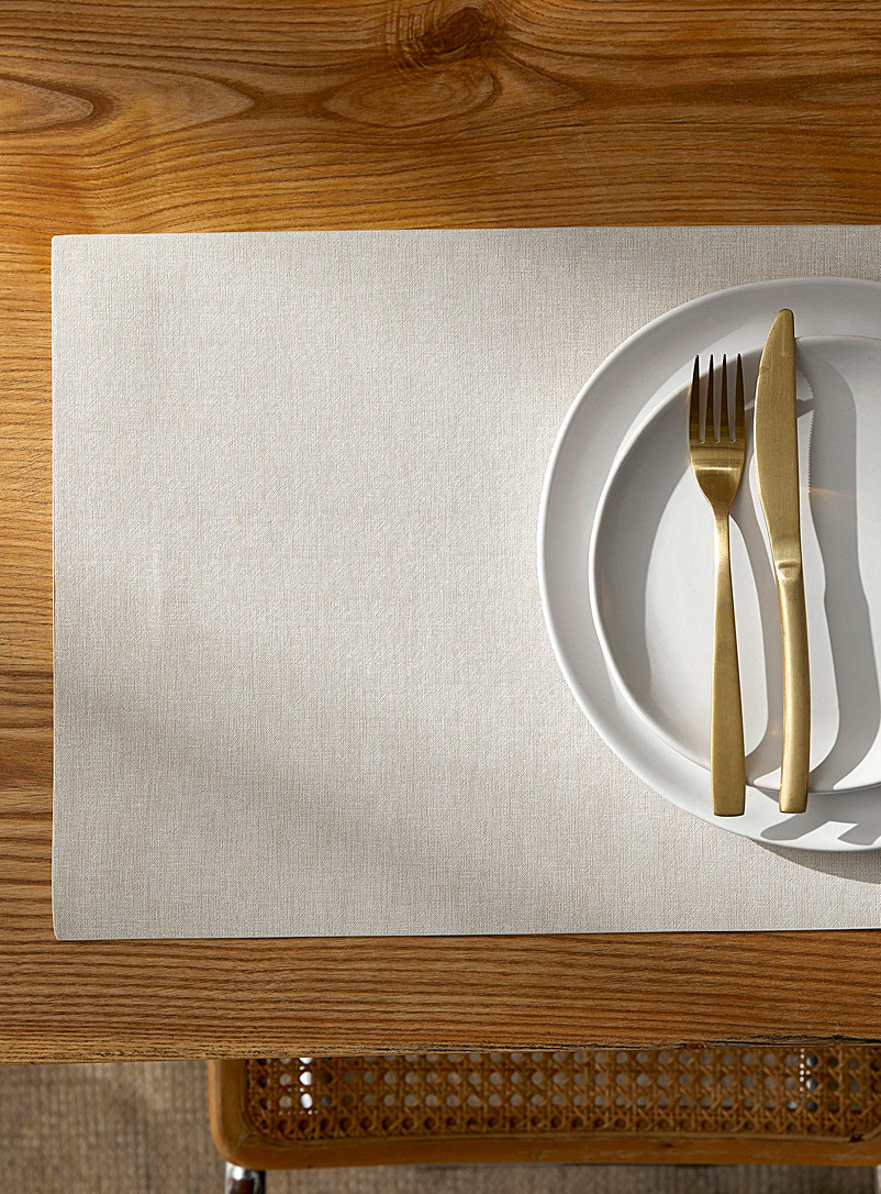 Simons Maison Ivory/Cream Beige Neutral heathered placemat
