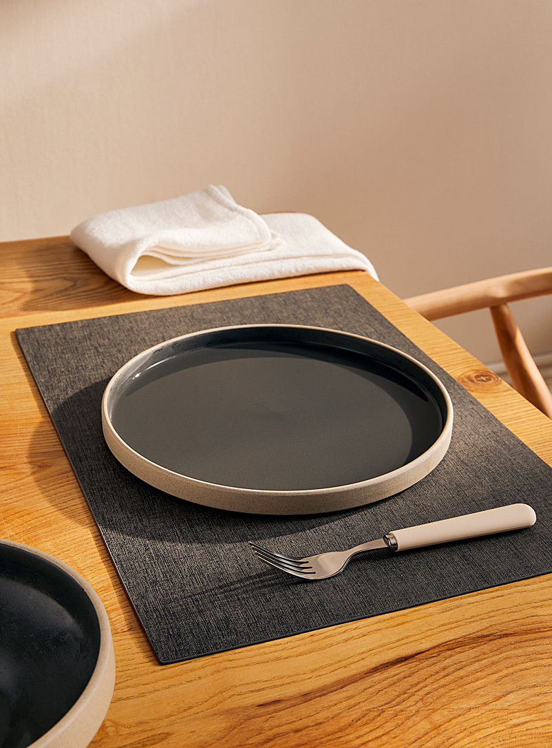Rectangular Heathered Faux-Leather Placemat