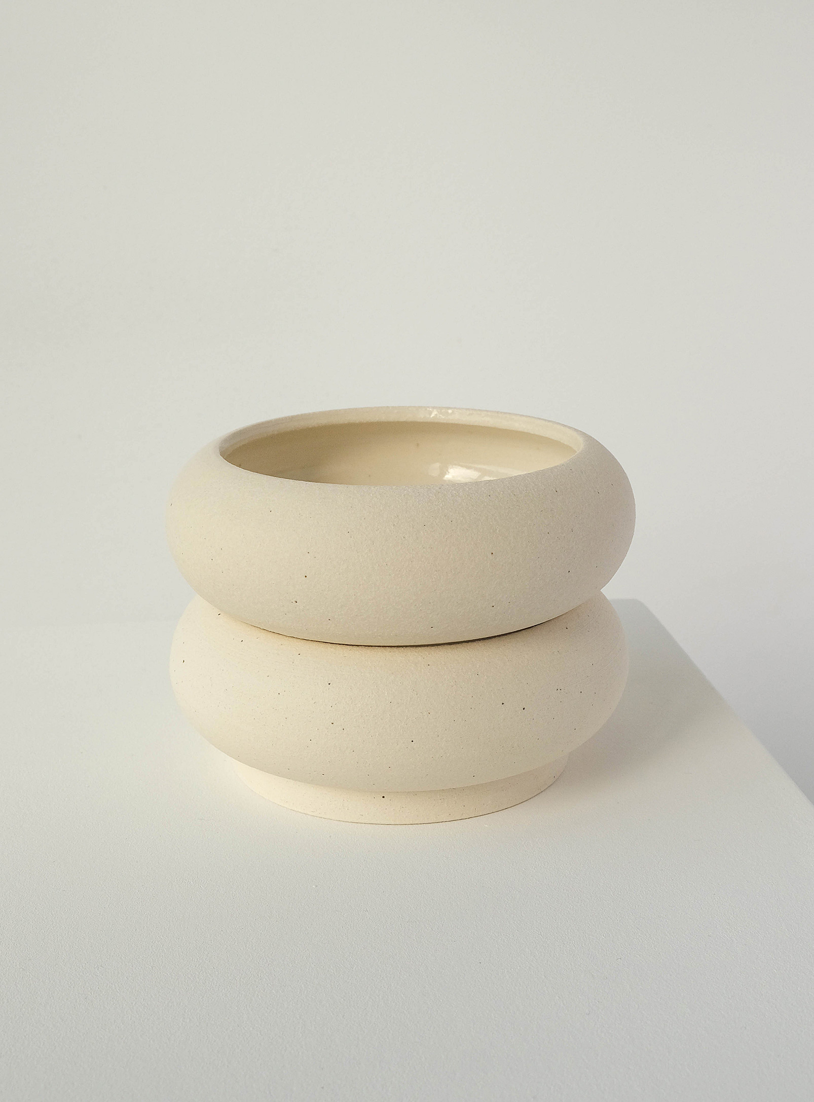 Pms Stacking Bowl In Ivory White