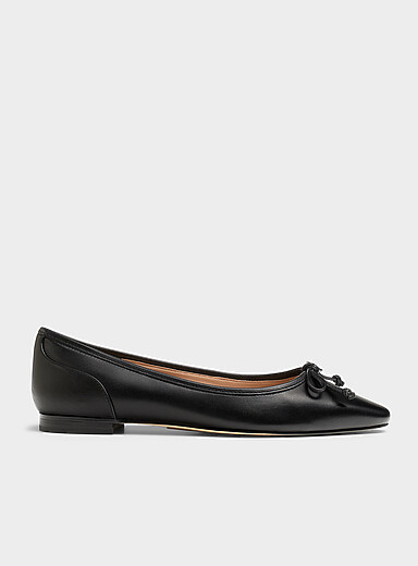 Cole Haan Black Paget bow leather ballet flats Women for women