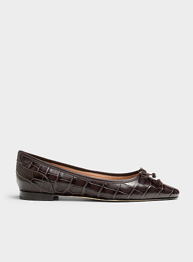 Paget croc leather ballet flats Women