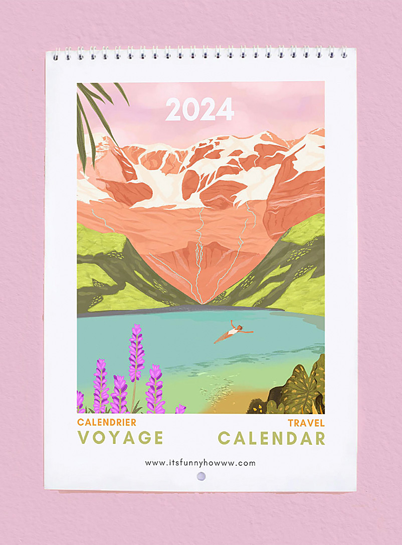 Its Funny Howww Assorted Travel 2024 calendar 8.5" x 11"