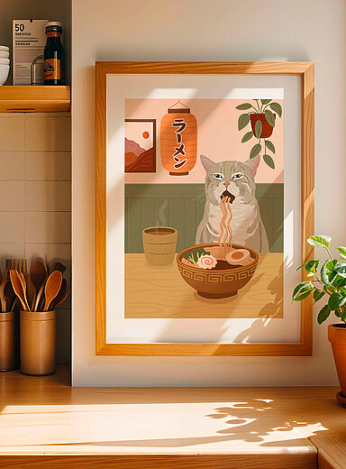 Its Funny Howww: L'affiche C'est l'heure du ramen 11x 14 po Assorti