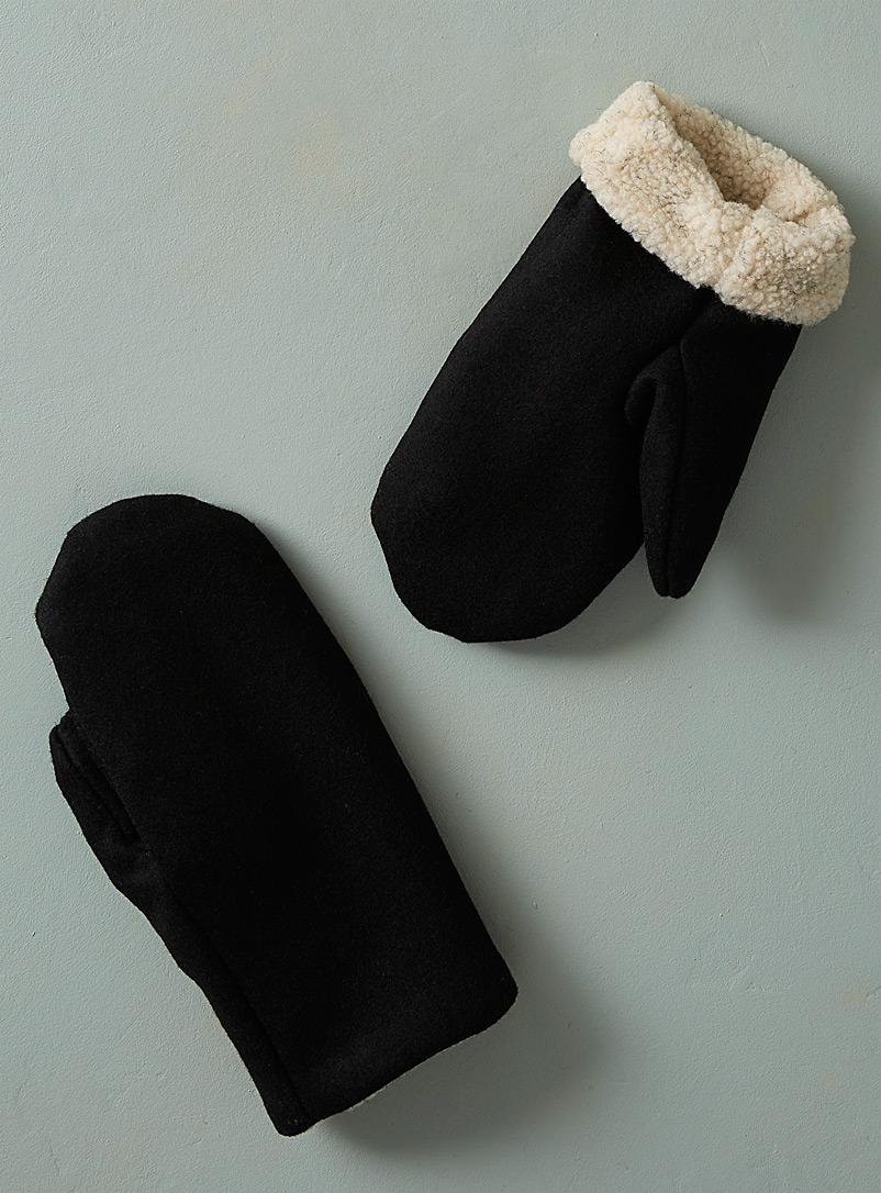 Milo & Dexter Black 1902 wool mittens
