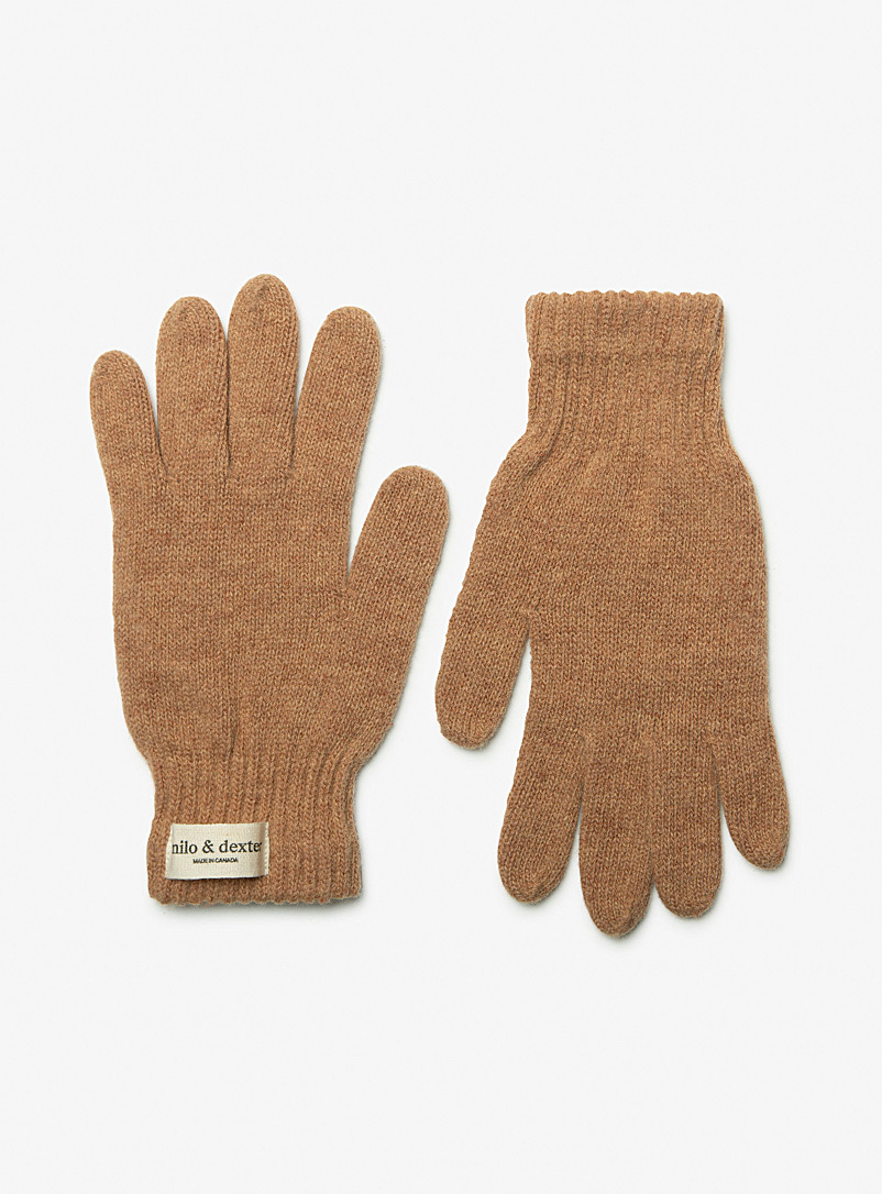 Milo & Dexter Light Brown Classic pure merino wool gloves