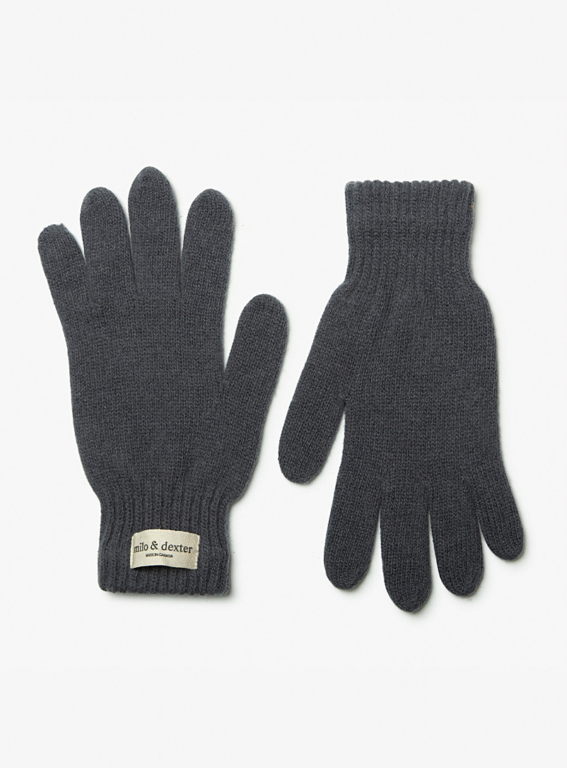 Milo & Dexter Grey Classic pure merino wool gloves