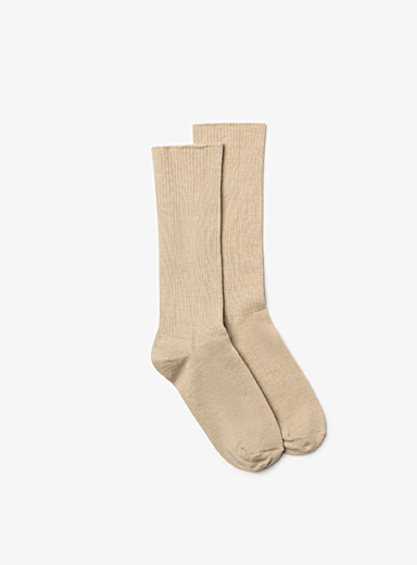 La chaussette c&ocirc;tel&eacute;e laine m&eacute;rinos et cachemire