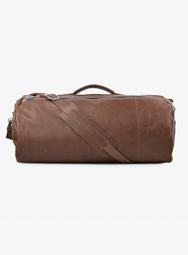 Milo & Dexter Brown Genuine leather weekender bag
