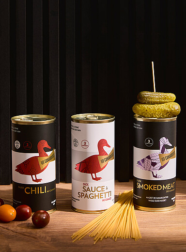 La trilogie de plats pr&eacute;par&eacute;s au canard