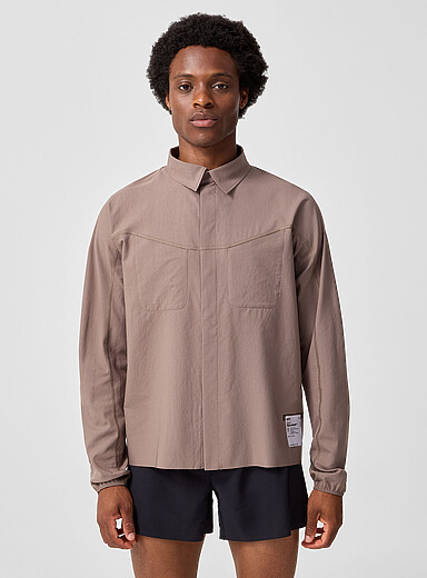 Satisfy Taupe PeaceShell&trade; River Shirt long-sleeve shirt for error