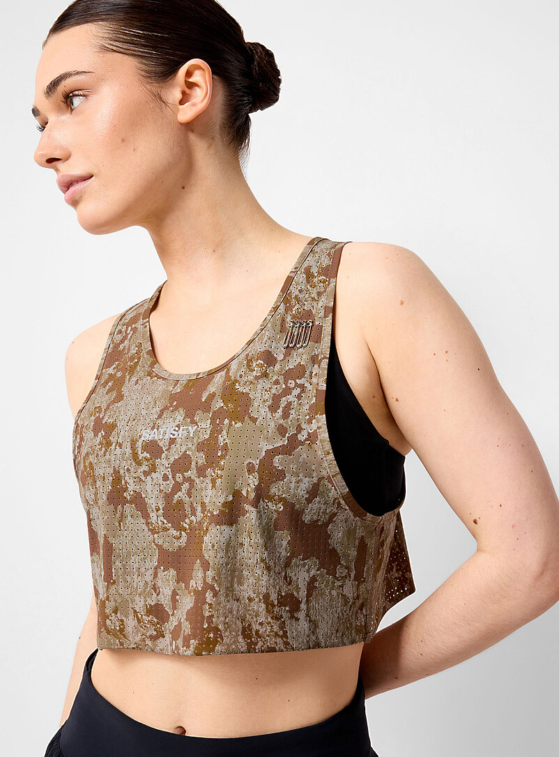Space-O™ camo micro-perforated cropped tank product image (primary)