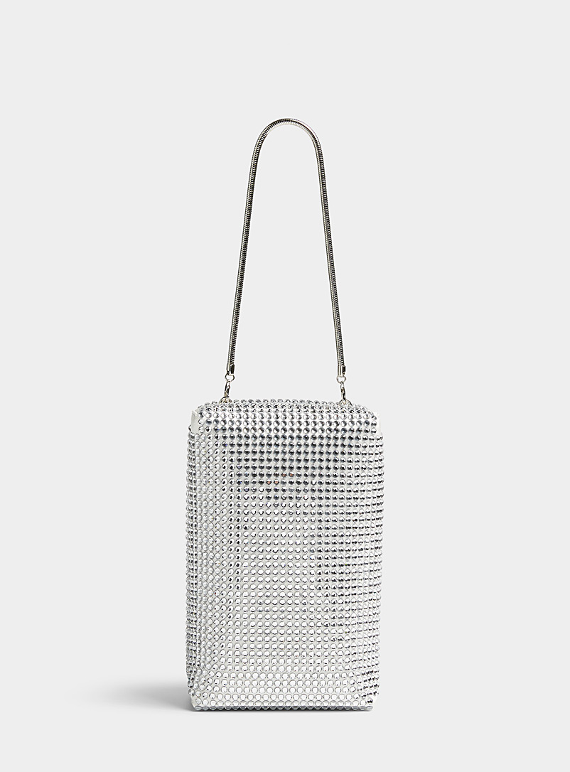 Wandler Silver Leo shimmering boxy bag for women