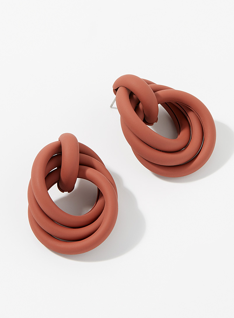 Simons Brown Triple-like colourful earrings for women