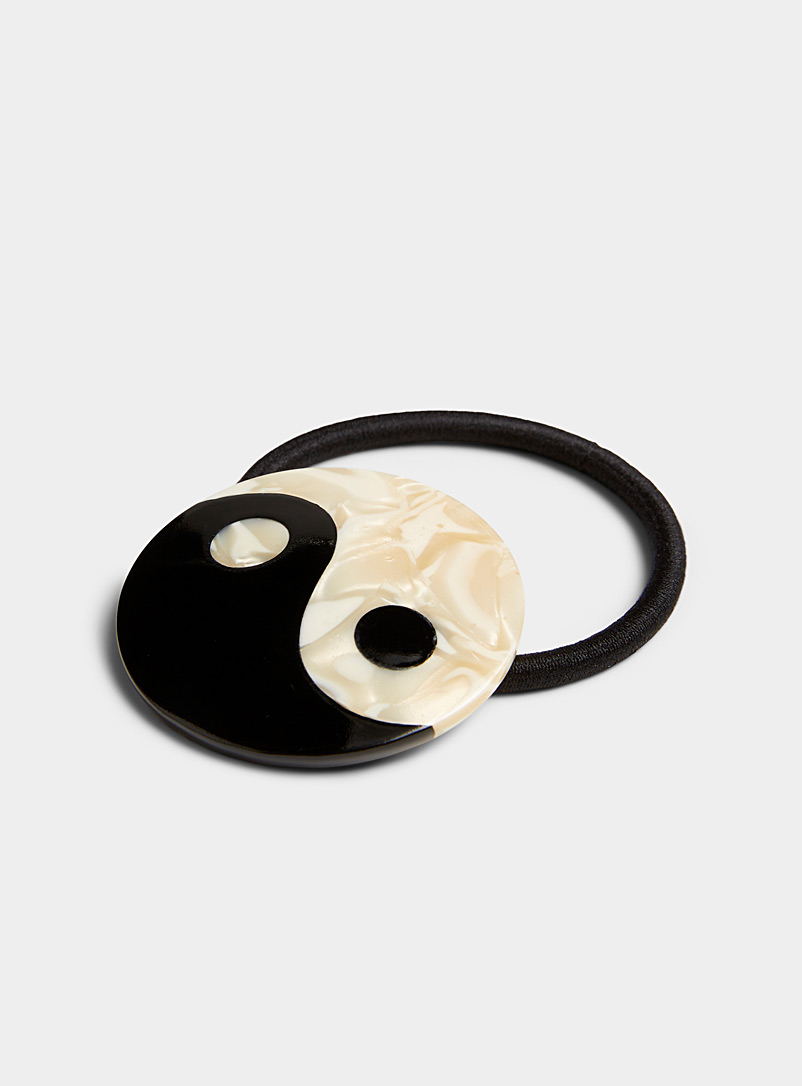 Simons Black and White Yin-yang hair tie for women