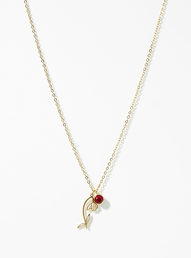 Simons January Flower and birthstone chain for women