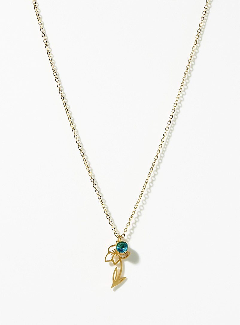 Simons March Flower and birthstone chain for women