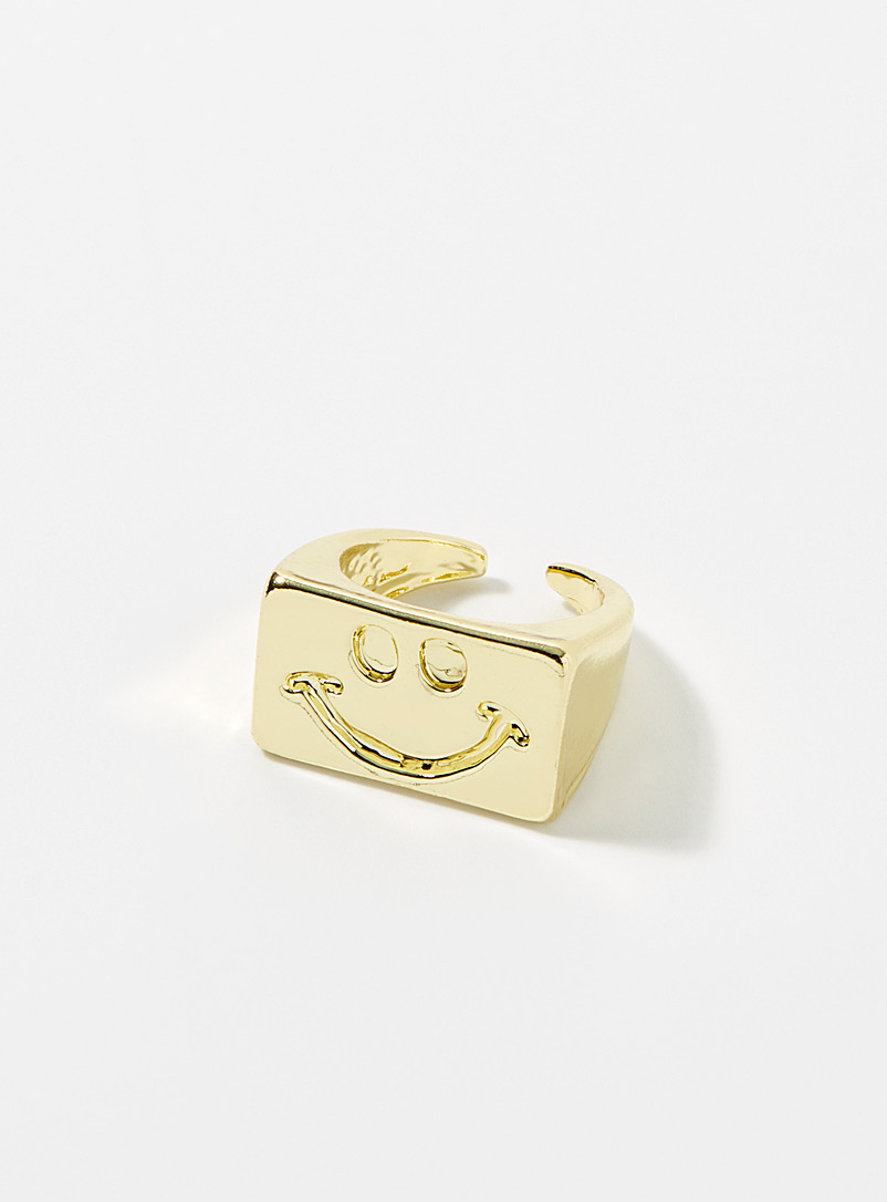 Simons Assorted Rectangular smile ring for women