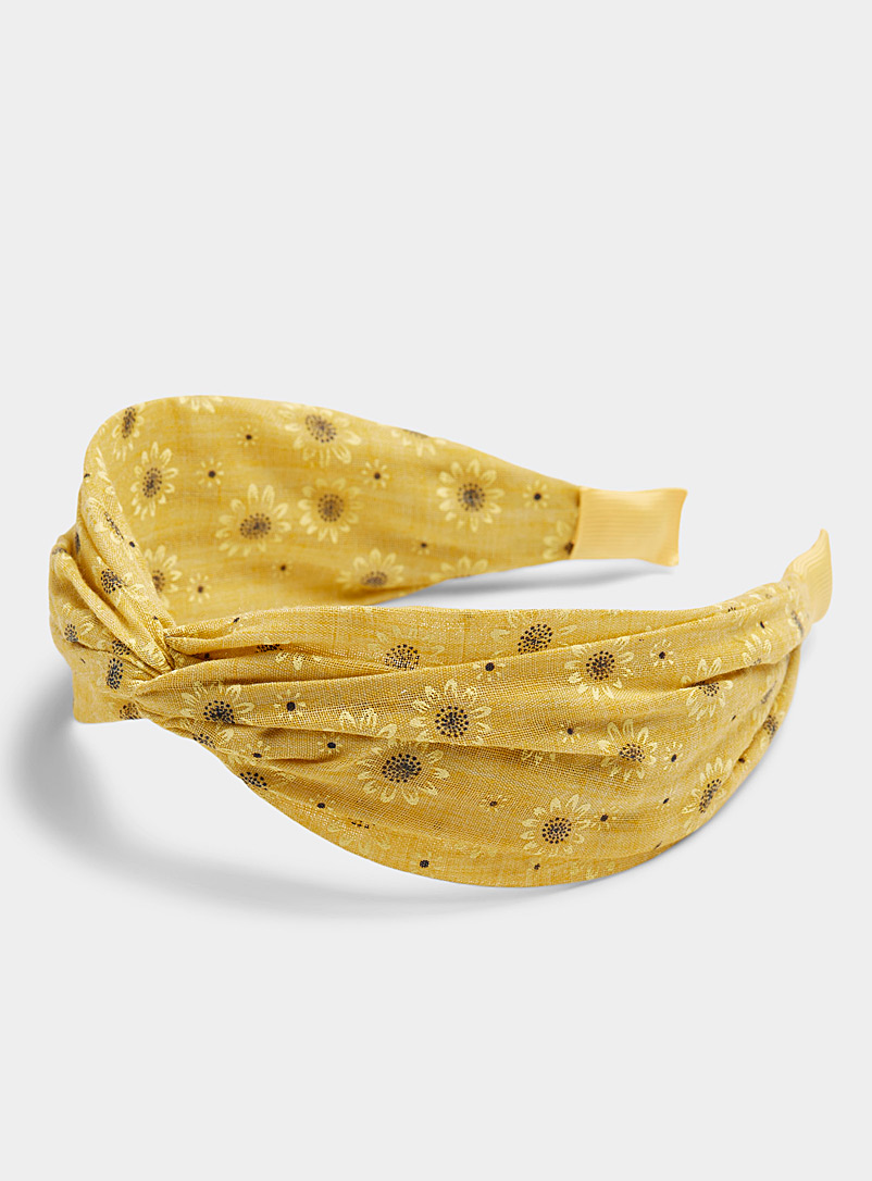 Simons Patterned Yellow Small sunflower headband for women