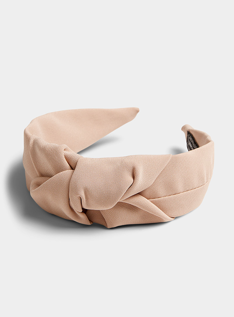 Simons Sand Knotted twill headband for women