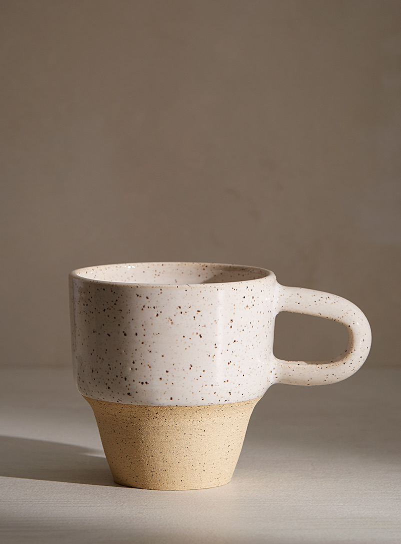 DOMPIERRE White Comforting large speckled mug