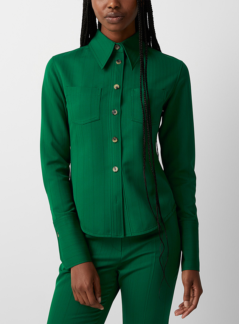 Recto: La chemise Sunrise Vert vif-irlandais-émerau pour femme