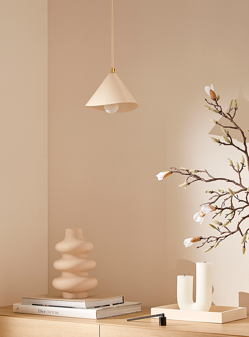 Luminaire Authentik Ivory/Cream Beige Lotus hanging lamp