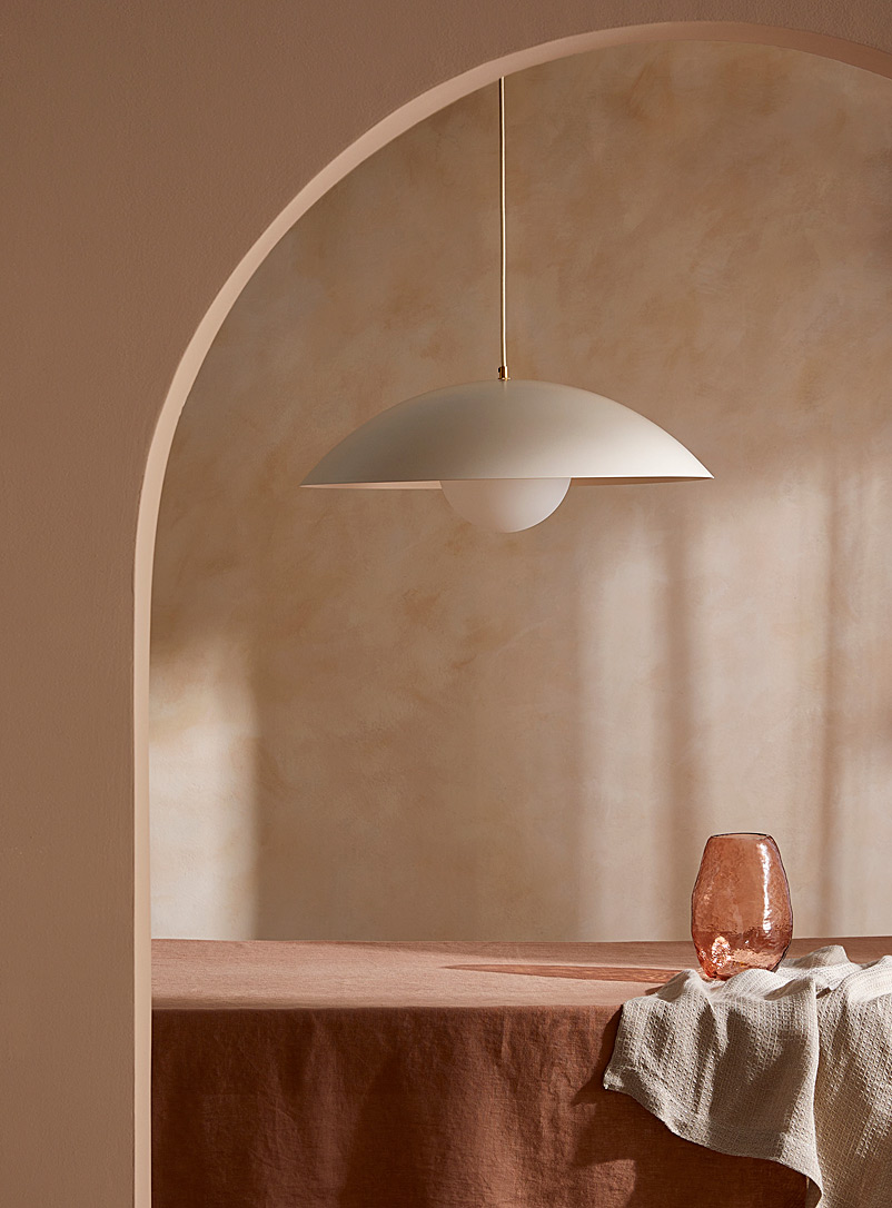 Luminaire Authentik: La lampe suspendue Danoise 61 cm de diamètre Ivoire - Beige crème