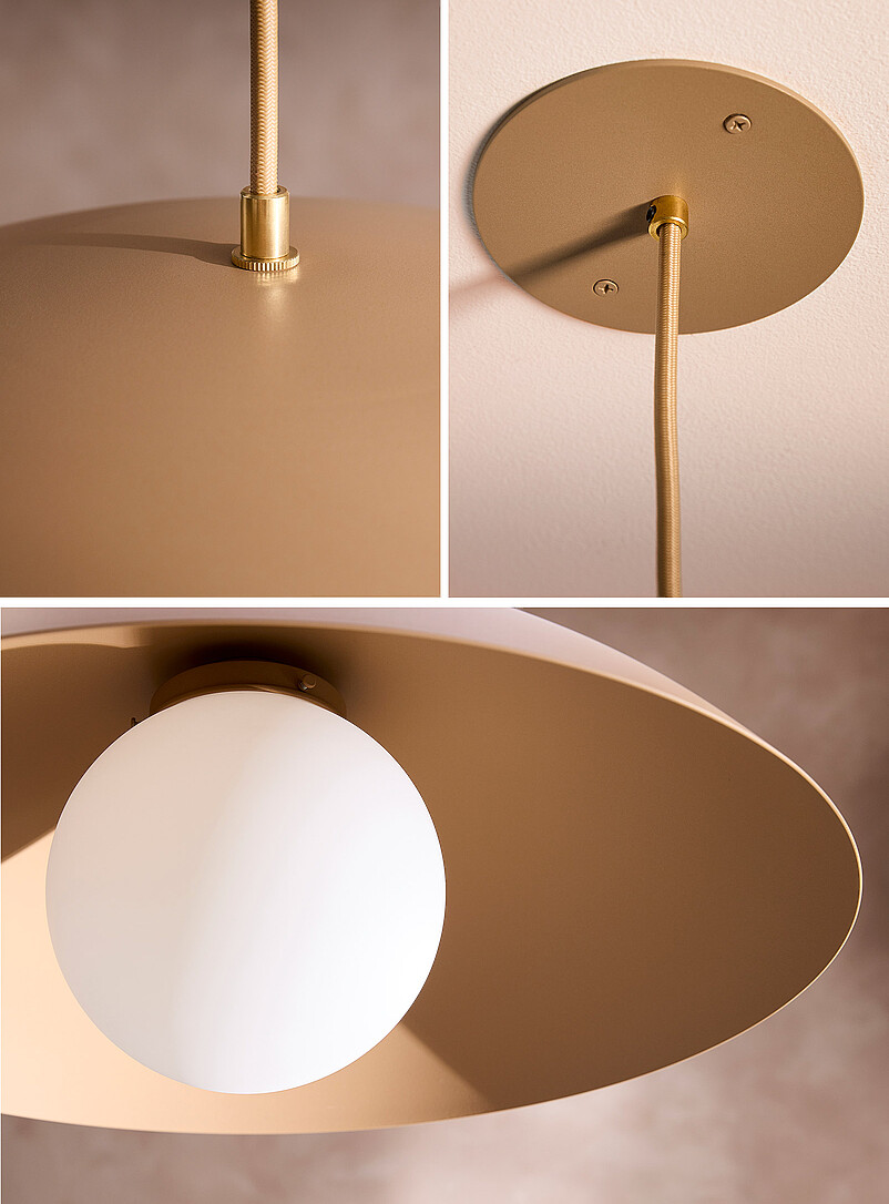 Luminaire Authentik Ivory/Cream Beige Danoise hanging lamp 61 cm in diameter