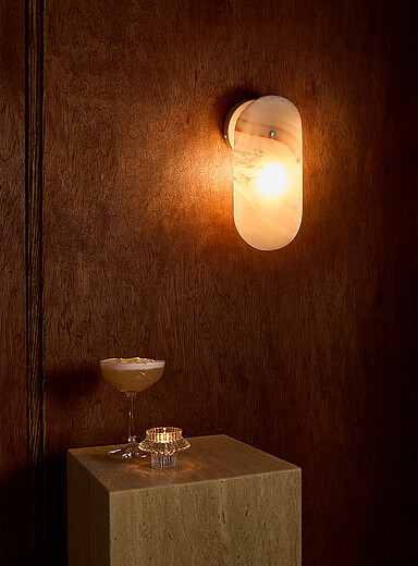 Luminaire Authentik Off White Arbour cream onyx wall sconce