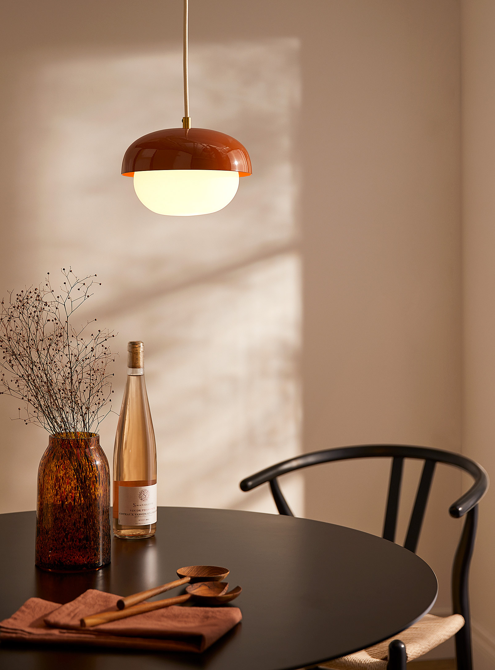 Luminaire Authentik Yoko Hanging Lamp In Medium Orange