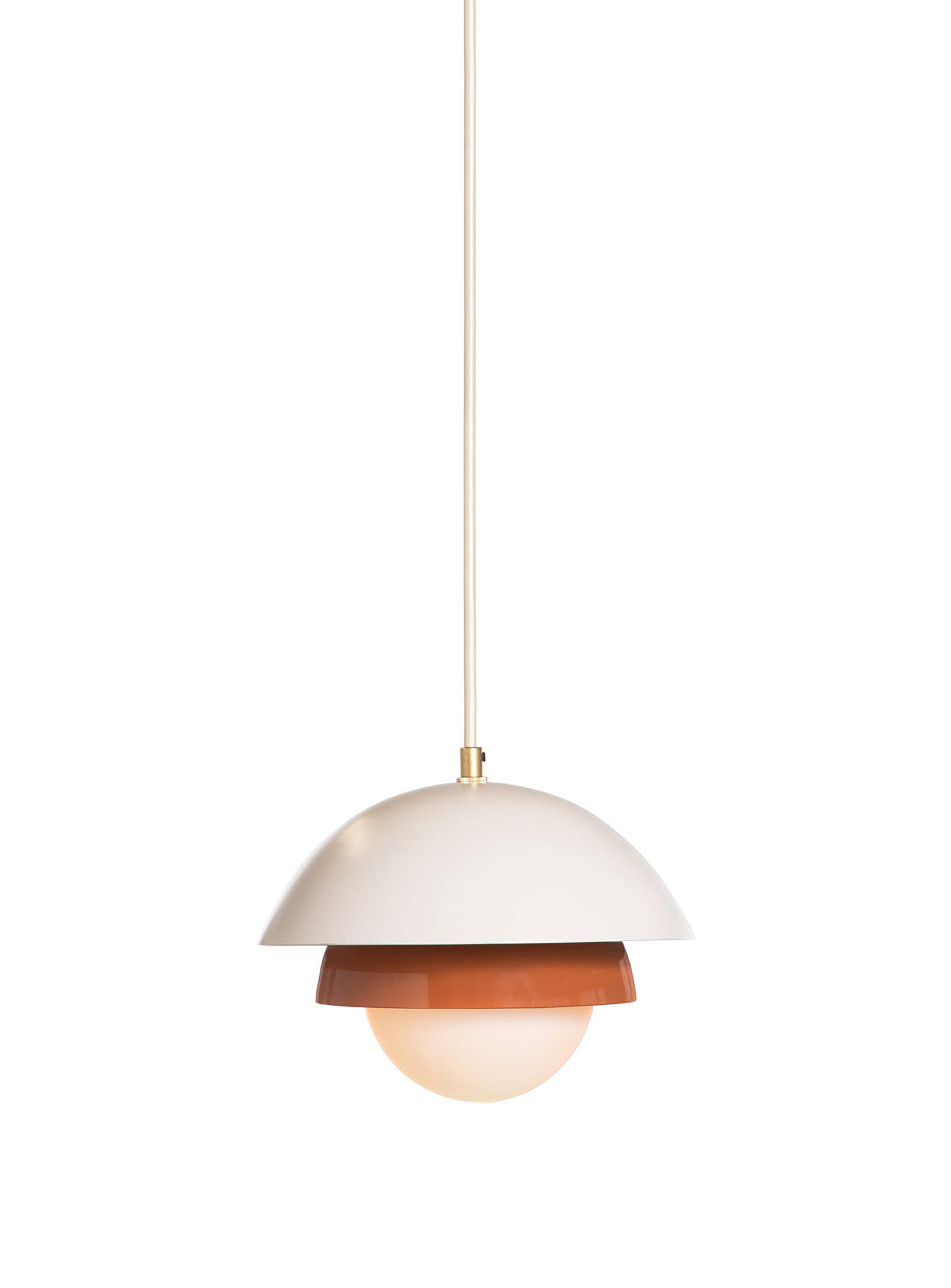 Luminaire Authentik Finlandaise Hanging Lamp In Patterned Orange