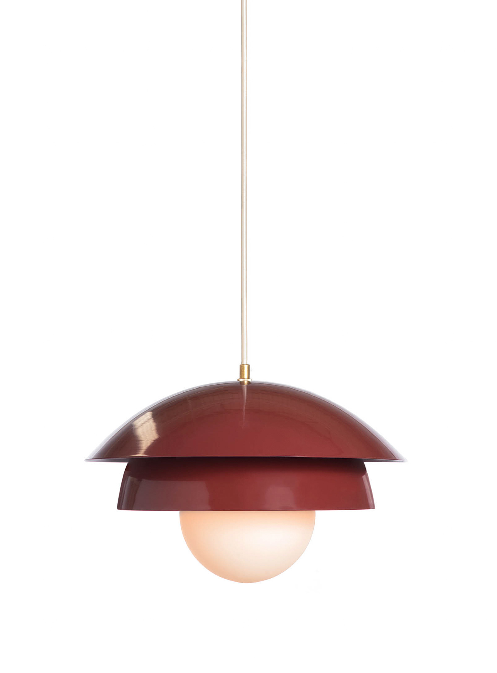 Luminaire Authentik Large Finlandaise Hanging Lamp In Ruby Red