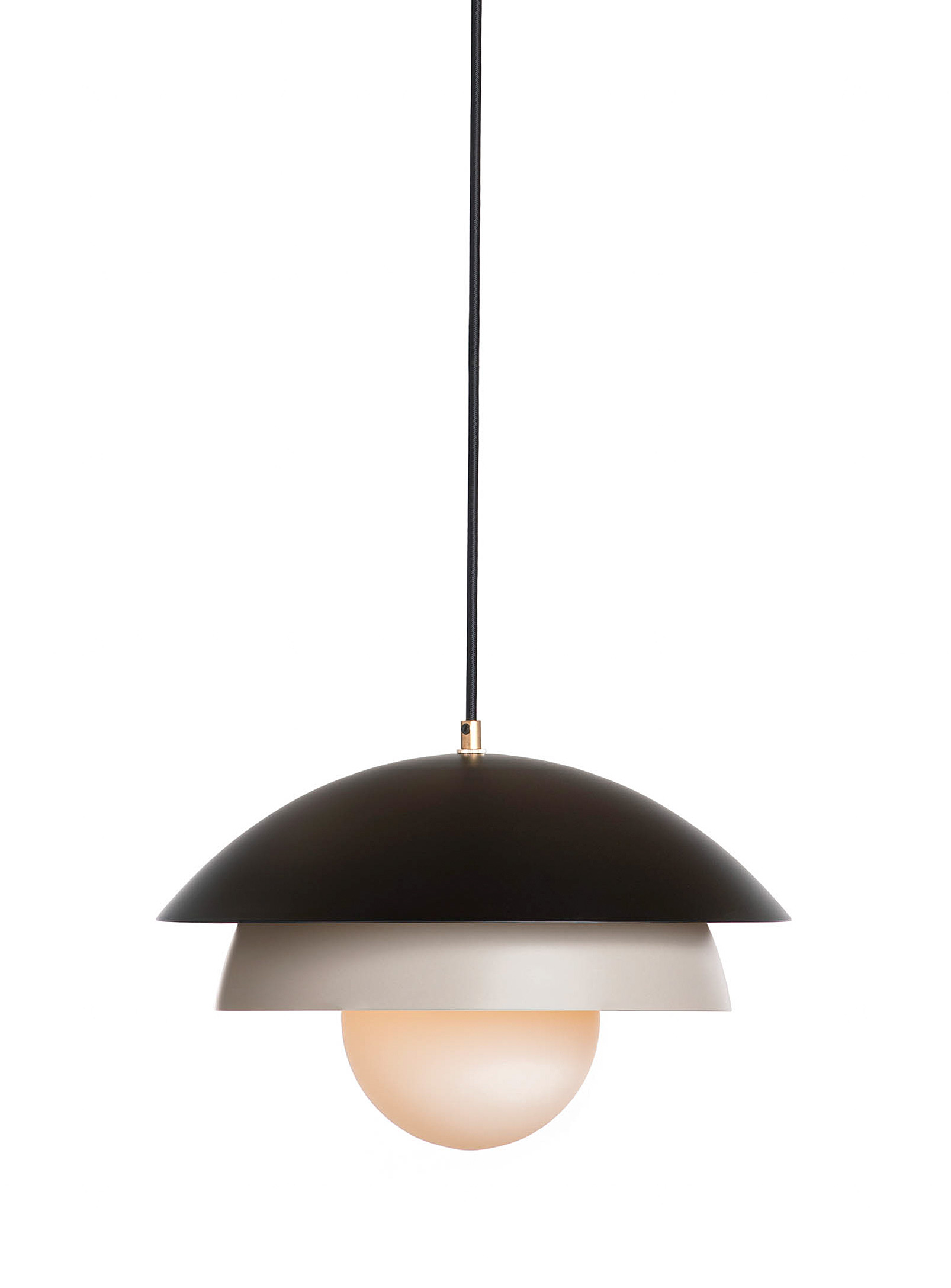 Luminaire Authentik Large Finlandaise Hanging Lamp In Patterned Black