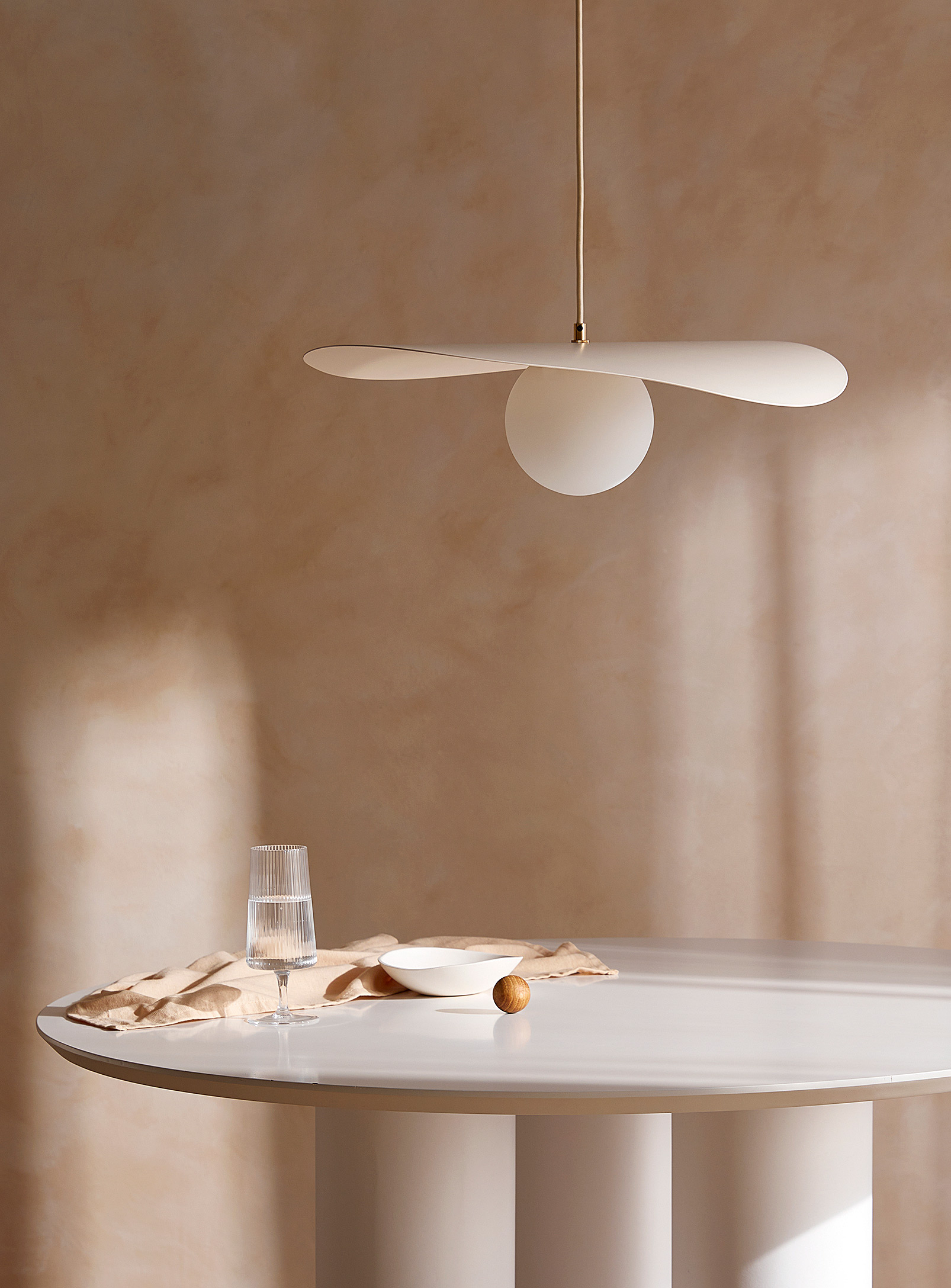 Luminaire Authentik Sopal Large Hanging Lamp In Cream Beige