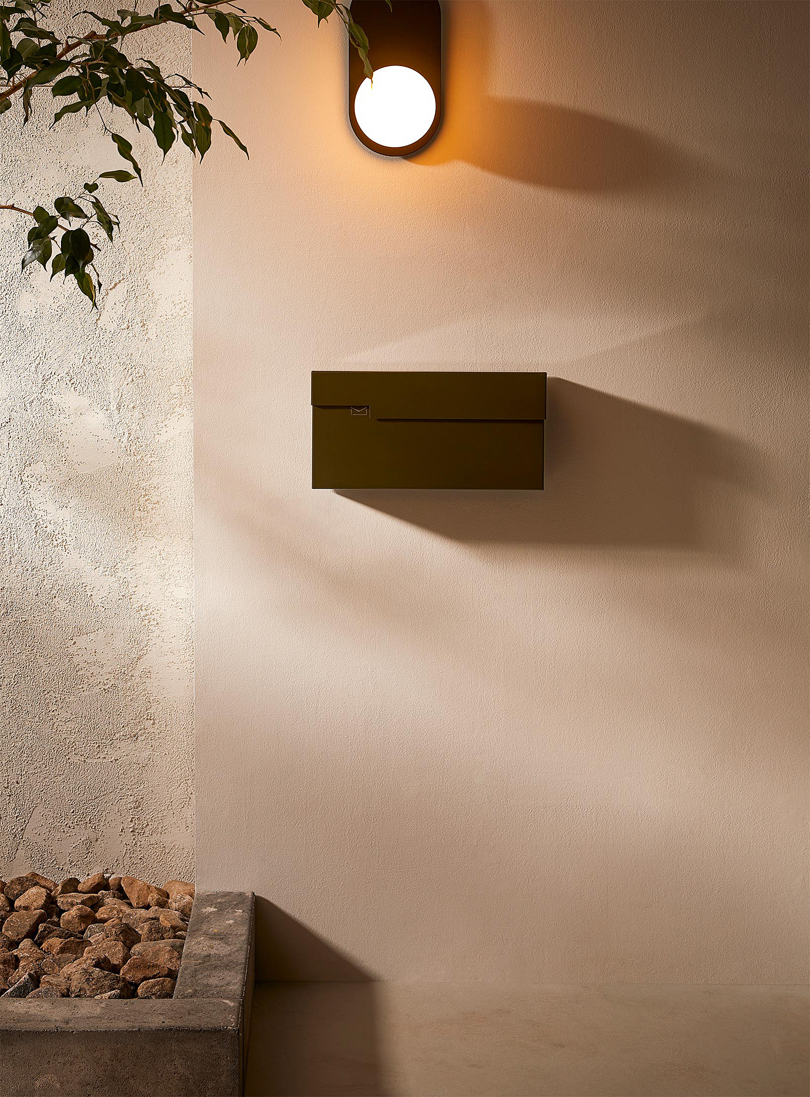 Luminaire Authentik Modern Wall Mailbox In Khaki