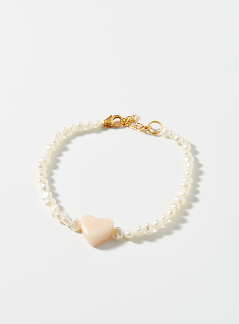 HANNAN: Le bracelet de perles cœur pastel Rose à motifs pour femme