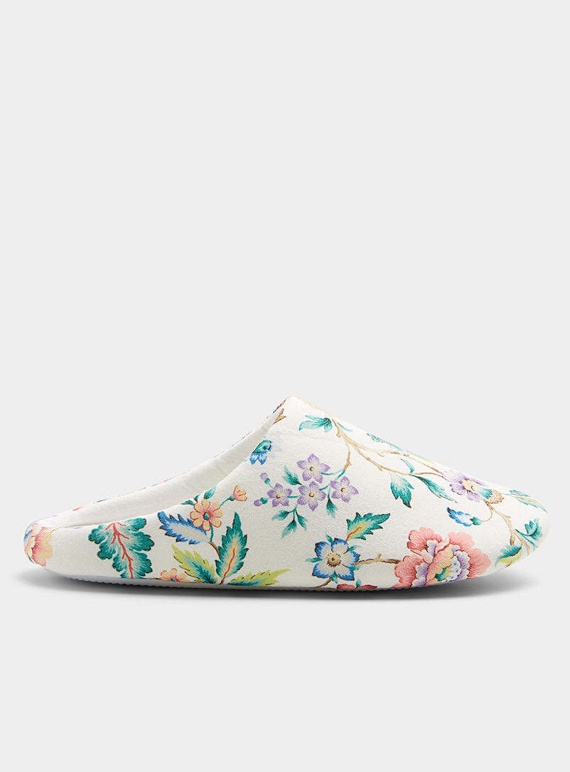 Miiyu Patterned White Liberty print mule slipper for women