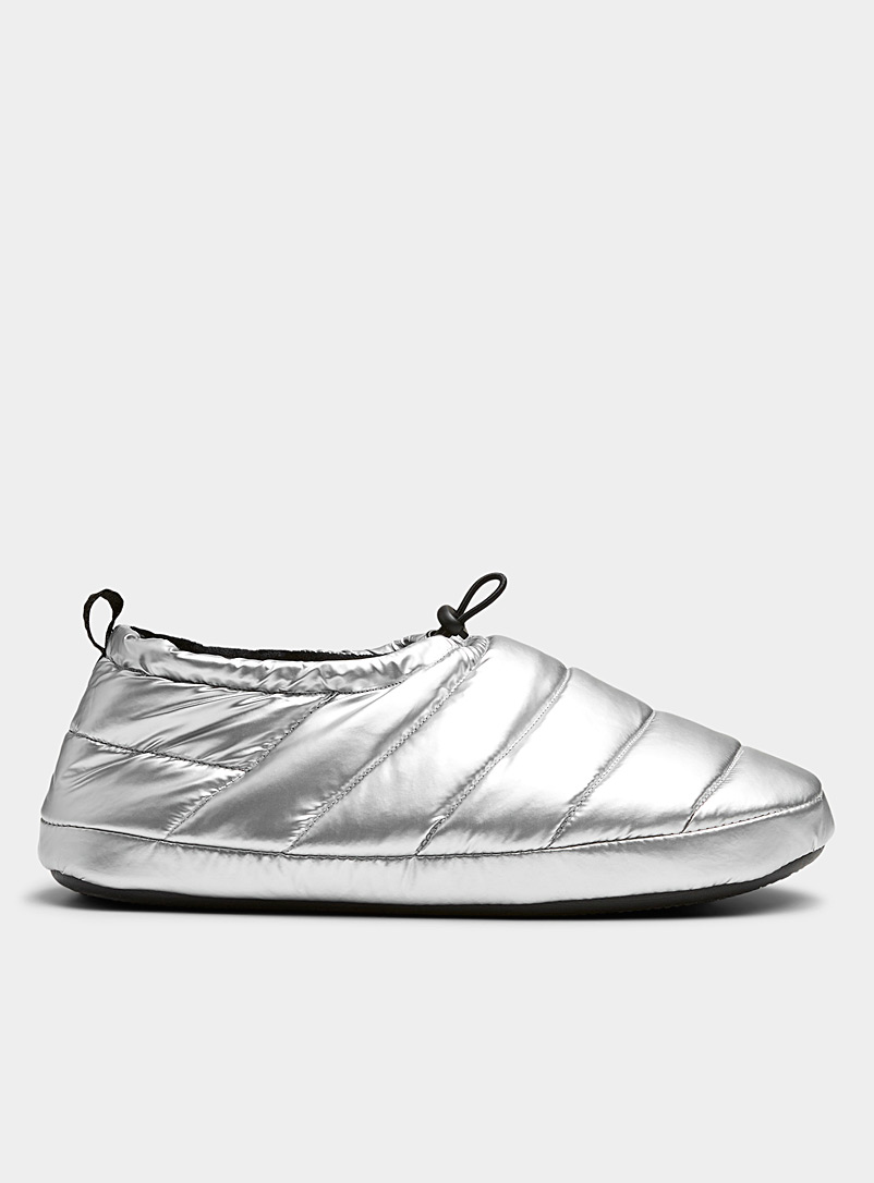 Miiyu Silver Quilted mule slippers Women for women