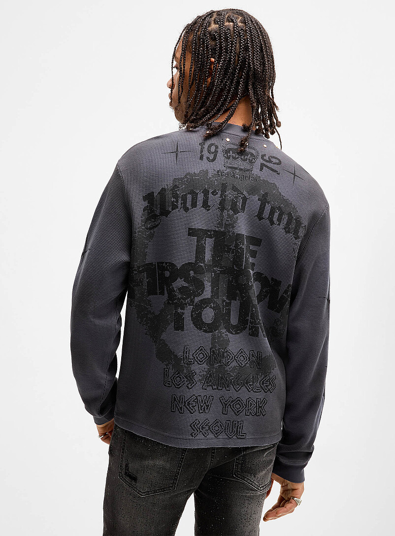Punk skull waffle T-shirt | First Row | Shop Men's Printed