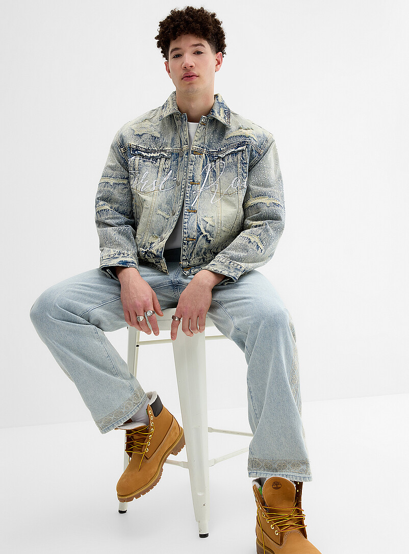 Rhinestone Denim Trucker Jacket