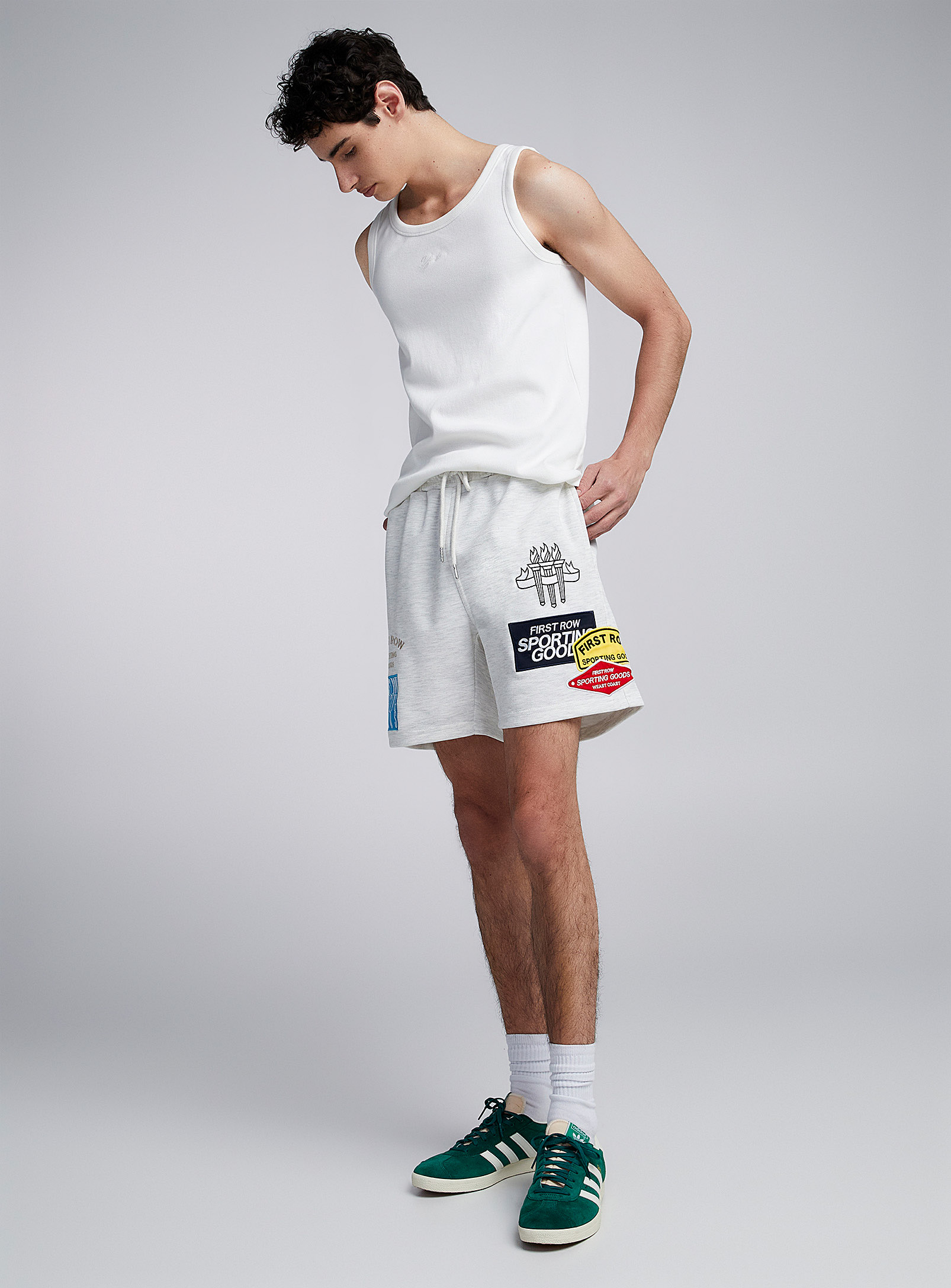 First Row Multi-patch Piqué Short In Off White