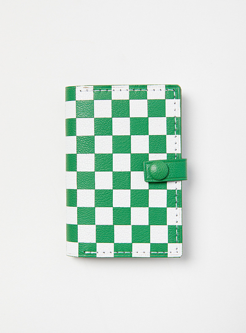 Bouquet Patterned Green Colourful checkered card case