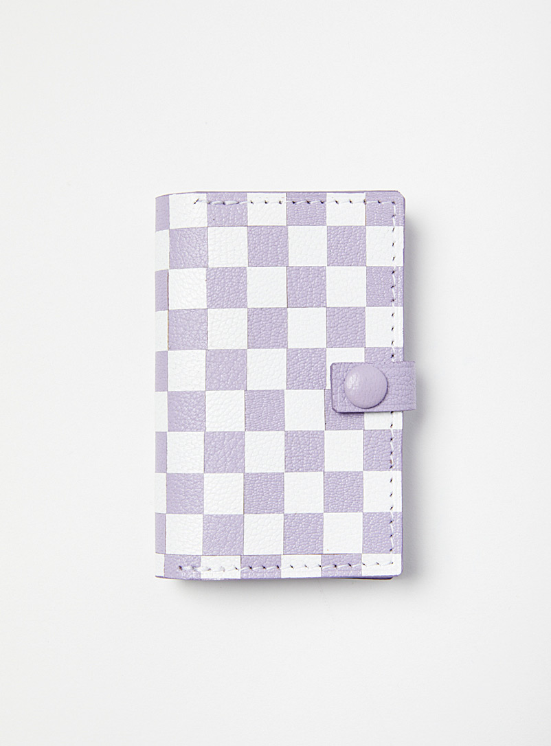 Bouquet Patterned Crimson Colourful checkered card case