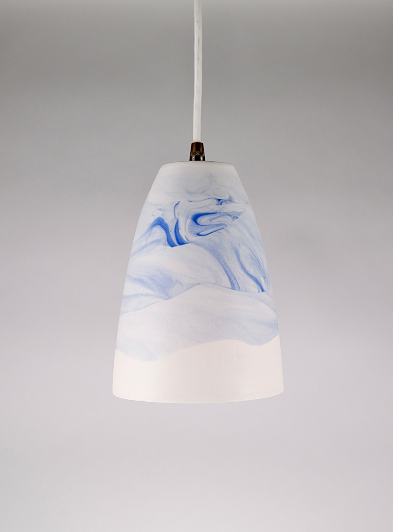 Rachael Kroeker Assorted blue Marbled porcelain hanging lamp