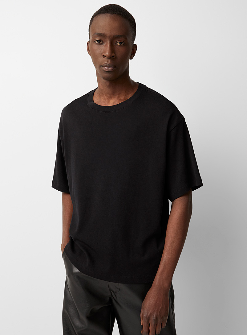 Le 31: Le t-shirt couleur surdimensionné Noir pour homme