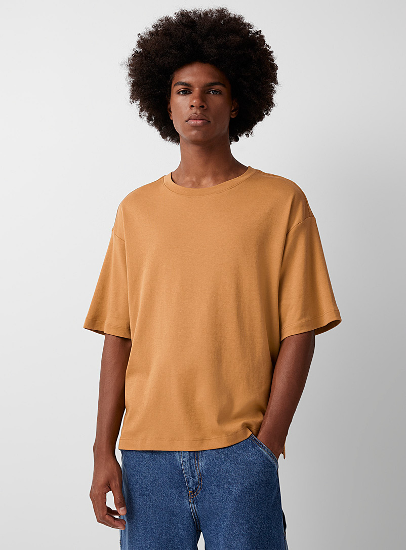 Le 31: Le t-shirt couleur surdimensionné Tan beige fauve pour homme