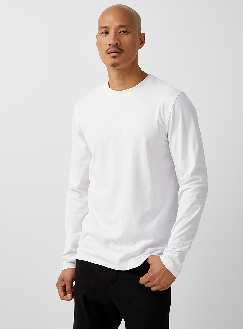 Le 31 White Organic cotton long-sleeve T-shirt for men