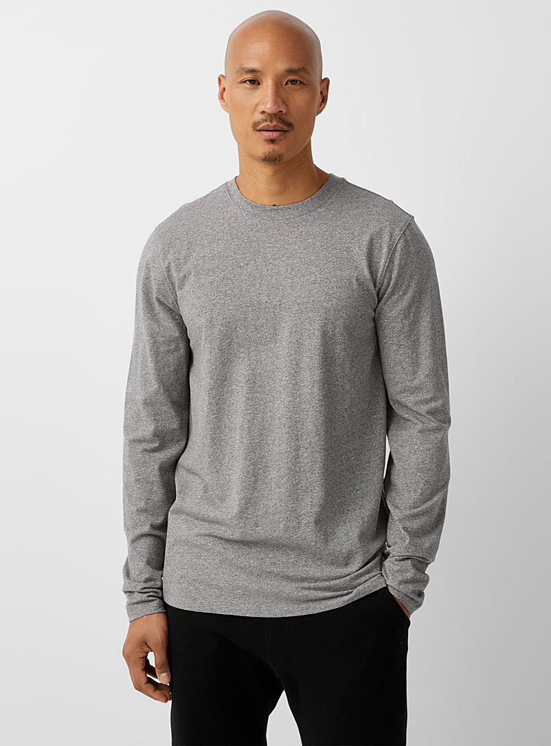 Le 31 Charcoal Organic cotton long-sleeve T-shirt for men