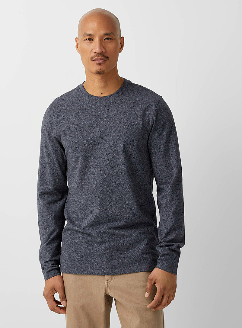 Le 31 Marine Blue Organic cotton long-sleeve T-shirt for men